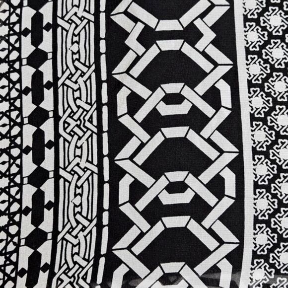 Cache Black White Geometric Print High Low Geometric Print Semi Sheer Tank Top - Picture 6 of 8